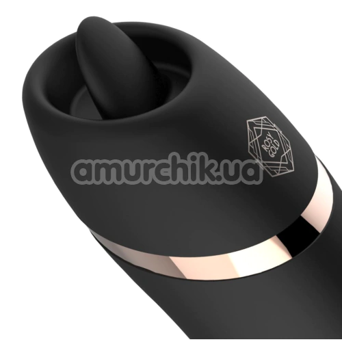 Клиторальный вибратор Rosy Gold Nouveau Vibrating & Licking Dual Stimulator, черный
