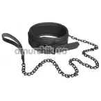 Ошейник с поводком Blaze Luxury Fetish Collar and Leash, черный - Фото №1