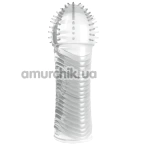 Насадка на пенис Crushious Ribbed Penis Sleeve, прозрачная - Фото №1