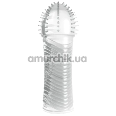 Насадка на пенис Crushious Ribbed Penis Sleeve, прозрачная - Фото №1