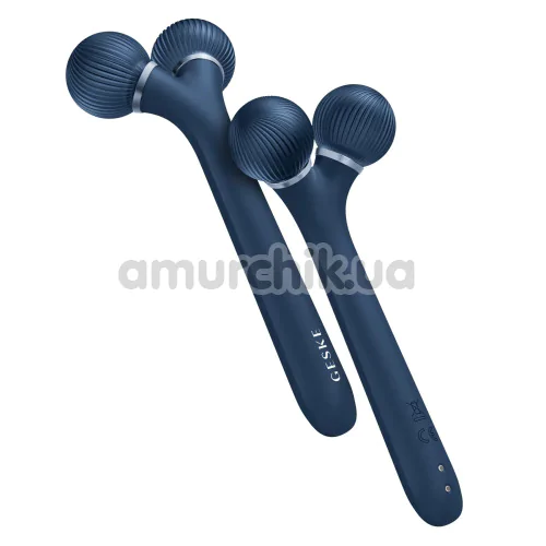 Ультразвуковий масажер для обличчя Geske Sonic Facial Roller 4 in 1, синій