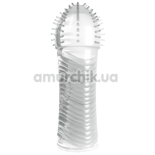 Насадка на пенис Crushious Ribbed Penis Sleeve, прозрачная - Фото №1