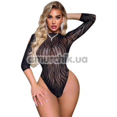 Боді Star Night Zebra Mesh Bodysuit, чорне - Фото №1