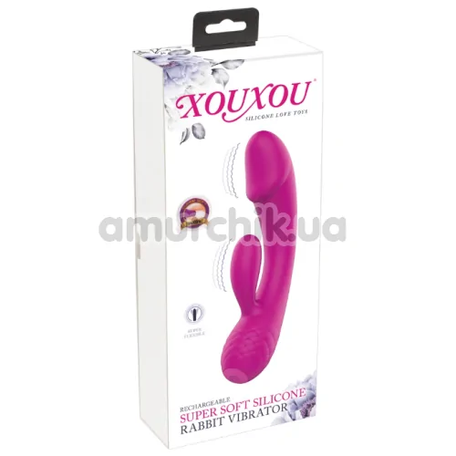 Вібратор XouXou Super Soft Silicone Rechargeable Rabbit Vibrator, рожевий
