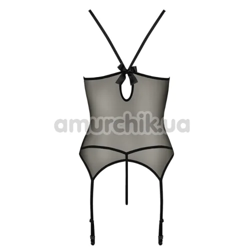 Комплект Passion Free Your Senses Melania Corset, черный: корсет + трусики-стринги