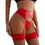Комплект Star Night Wet Look Garter Belt, красный: пояс для чулок + трусики-стринги - Фото №2