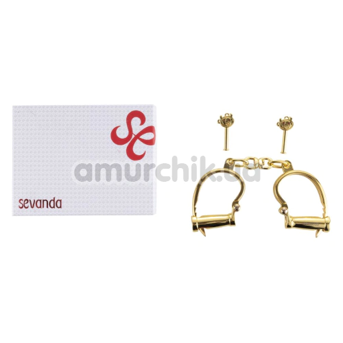 Наручники Lockink Sevanda Love-Slave & Pretty-Sub BDSM Bondage-Toy Handcuffs, золоті