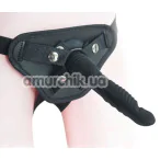 Страпон з вібрацією Strap-On Ripple Dildo Vibe, чорний - Фото №1