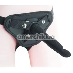 Страпон з вібрацією Strap-On Ripple Dildo Vibe, чорний - Фото №1