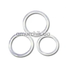 Набір ерекційних кілець Cock And Ball Rings, 3 шт прозорий - Фото №1