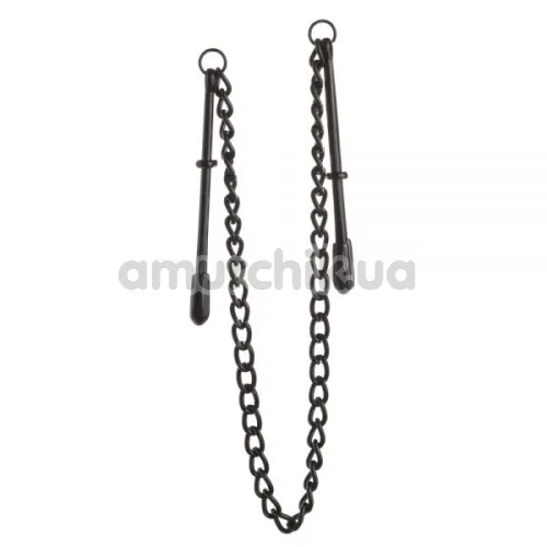 Затискачі для сосків довгі з ланцюжком Lucky Bay Nipple Play Chain, чорні - Фото №1