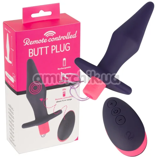 Анальная пробка с вибрацией Remote Controlled Butt Plug, фиолетовая