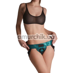 Трусики для страпона Strap-On-Me Curious Harness, зелені - Фото №1