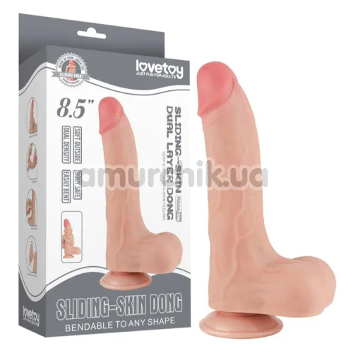 Фаллоимитатор Sliding-Skin Dual Layer Dong 8.5, телесный