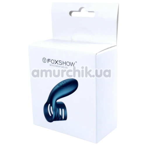 Насадка на пеніс з вібрацією Foxshow Wibrator Silicone Ring USB 7 Function, синя