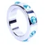Эрекционное кольцо с голубыми кристаллами Boss Series Metal Ring Diamonds Medium, серебряное - Фото №1
