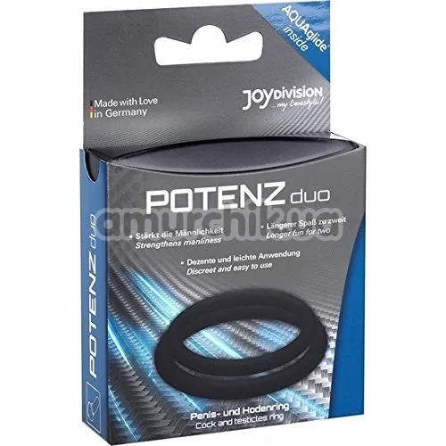 Набор из 2 эрекционных колец PotenzDuo Medium, черный