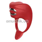 Віброкільце для члена з електростимуляцією FoxShow Silicone Vibrating Ring With Electro Stim, червоне - Фото №1