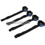 Фіксатори для рук і ніг Whipsmart Diamond Colleсtion Bed Restrain Kit, сині - Фото №1
