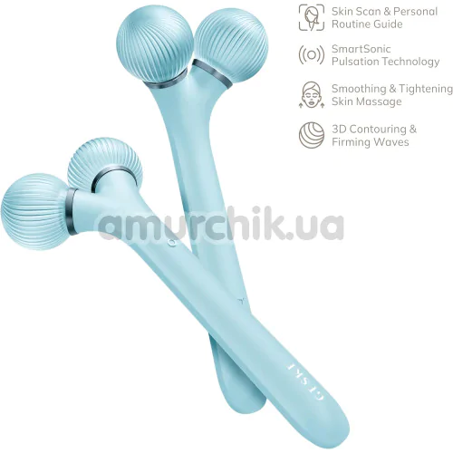 Ультразвуковий масажер Geske Sonic Facial & Body Roller 4 in 1, бірюзовий