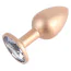 Анальная пробка с прозрачным кристаллом Matrix Mont Candy Rose Gold Gem Metal Plug S, золотая - Фото №2