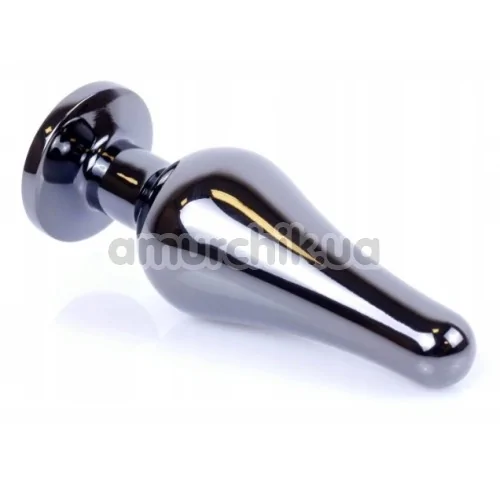 Анальна пробка з рожевим кристалом Boss Series Exclusivity Jewellery Dark Silver Plug, срібна