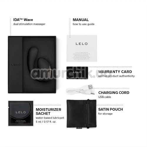 Вібратор Lelo Ida Wave (Лело Іда Вейв), чорний