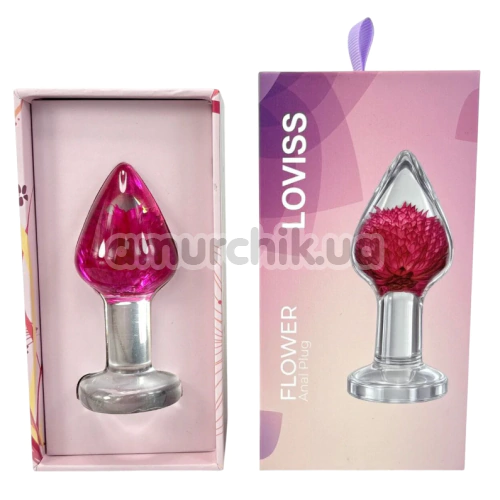 Анальная пробка Loviss Flower Gomphrena Globosa Anal Plug, прозрачная
