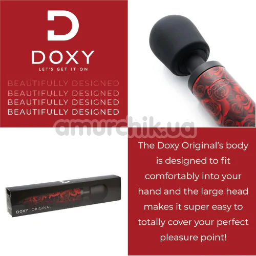 Универсальный вибромассажер Doxy Original, красно-черный