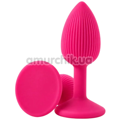 Анальна пробка Alume Silicone Ribbed Classic Anal Plug S, рожева