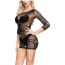 Платье Star Night Net Sparkle Stripe Mini Dress, черное - Фото №5