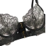 Комплект Star Night Floral Set, чорно-тілесний: бюстгальтер + трусики-стрінги + пояс для панчіх + гартери - Фото №14