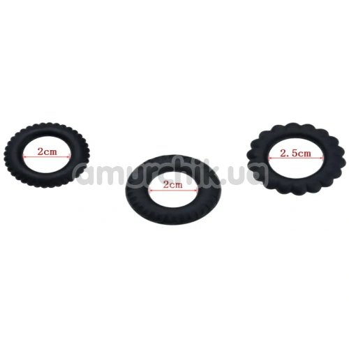 Набор эрекционных колец Alume 3 Cock Ring Set, черный