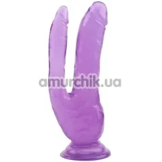 Подвійний фалоімітатор Hi-Rubber Born To Create Pleasure 8, фіолетовий - Фото №1