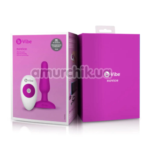Анальна пробка з вібрацією B-Vibe Vibrating Novice Plug, рожева
