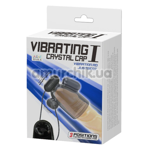 Мастурбатор для голівки члена з вібрацією Vibrating Crystal Cap I, чорний