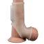 Насадка на пенис с вибрацией Knights Ring Vibrating Silk With Scrotum Sleeve, белая - Фото №2