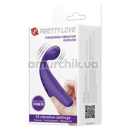 Вибратор на палец Pretty Love Fingering Vibrator Gorgon, фиолетовый
