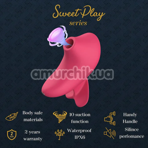 Симулятор орального сексу для жінок Sweet Play Clitoral Suction Vibrator A15, рожевий