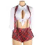 Костюм школьницы Star Night Schoolgirl Costume Set, красно-белый: топ + шорты + галстук - Фото №6