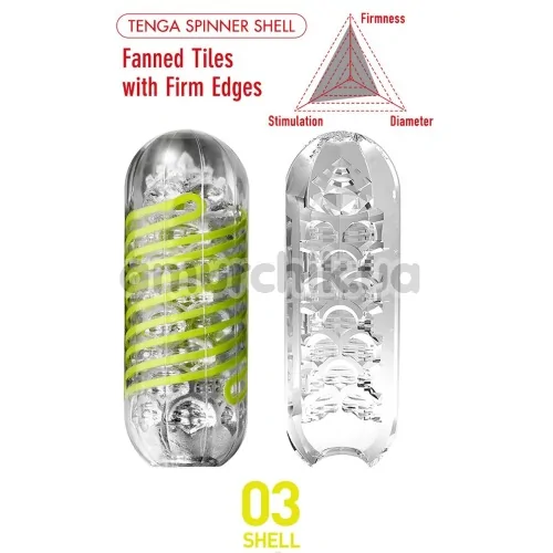 Мастурбатор Tenga Spinner Shell 03, прозрачный