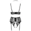 Комплект Abierta Fina Straps Set чорний: бюстгальтер + пояс для панчіх + трусики-стрінги - Фото №7