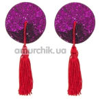 Украшения для сосков с кисточками DS Fetish, фиолетовые - Фото №1