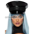 Кашкет поліцейської Leg Avenue Rhinestone Trimmed Military Hat, чорний - Фото №1