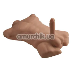 Фаллоимитатор с мужским торсом SilexD Apollo Male Torso L, светло-коричневый - Фото №1