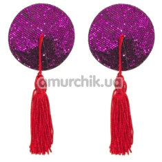 Украшения для сосков с кисточками DS Fetish, фиолетовые - Фото №1