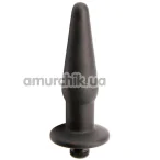 Анальна пробка з вібрацією Trinity Vibes Vibrating Silicone Butt Plug S, чорна - Фото №1