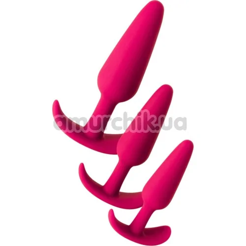 Набір з 3 анальних пробок  Toyfa Popo Pleasure 731332, фіолетовий