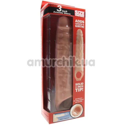 Насадка на пенис Size Matters 3 Inch Extender Sleeve, телесная