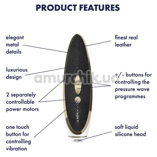 Симулятор орального секса с вибрацией для женщин Satisfyer Haute Couture, бело-черный